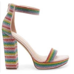 Steve Madden Girls Rhinestone Platform Sandals
